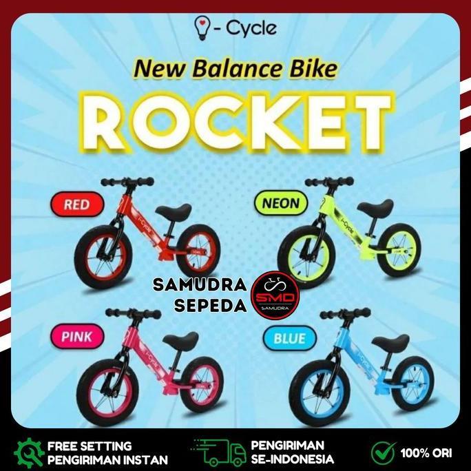 Sepeda Anak Push Balance Bike Icycle Rocket Alloy Murah BDG