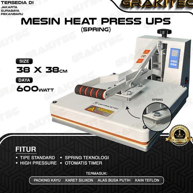 Leone- Grakitec Mesin Heat Press Sablon Kaos 38X38 600 Watt