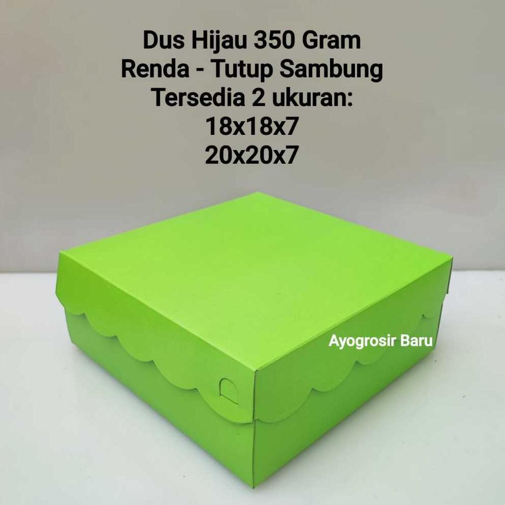 Terlaris Dus Hijau 20X20 Renda Isi 50 Pcs 350 Gr Kotak Dus Nasi Katering Tutup Sambung
