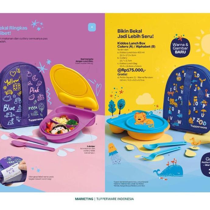 NEW TUPPERWARE KIDDOS KUNCH BOX TEMPAT MAKAN ANAK FREE TAS ORI