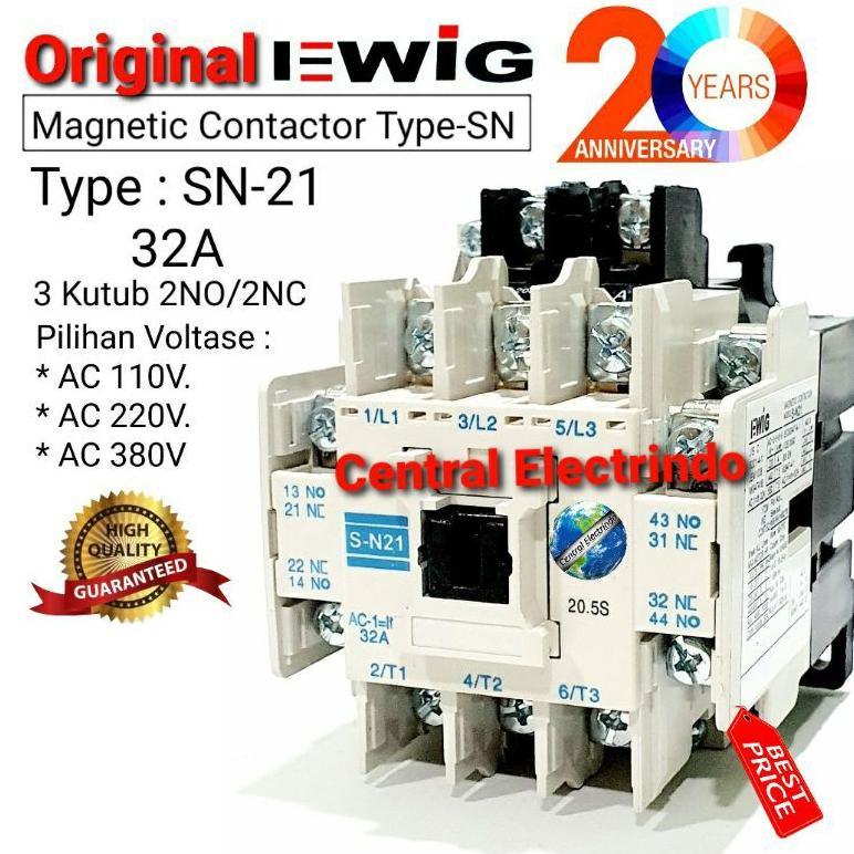 Kontaktor Contactor SN-21 AC 220V EWIG. DISKON