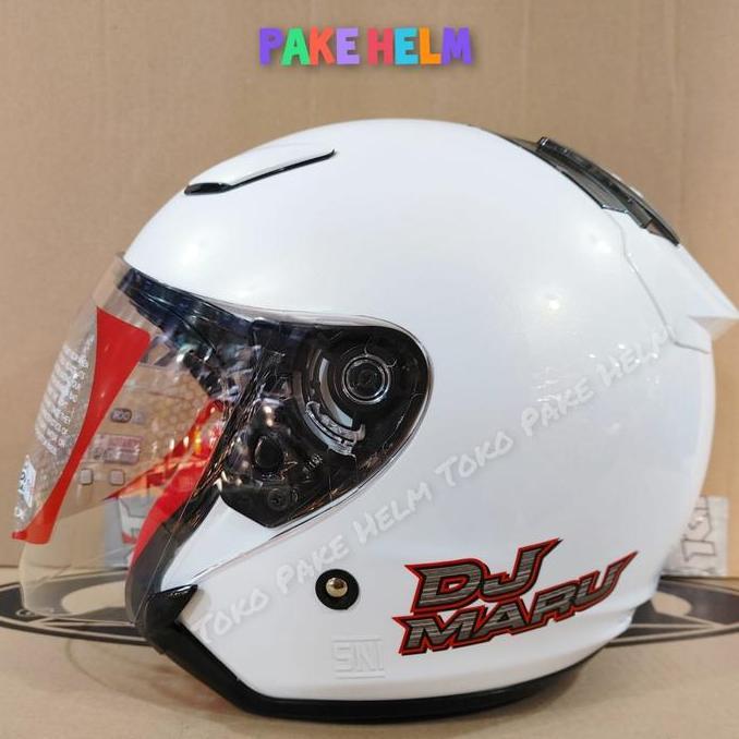 NEW HELM KYT DJ MARU SOLID WHITE PUTIH DJMARU ORI