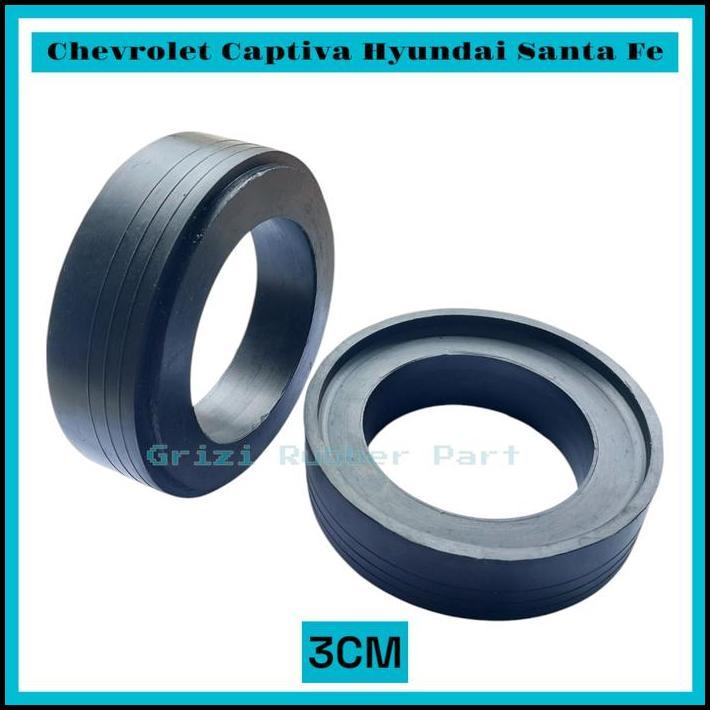 DISKON KARET SPACER TATAKAN PENINGGI PER KEONG BELAKANG CHEVROLET CAPTIVA HYUNDAI SANTA FE 1SET(2PCS