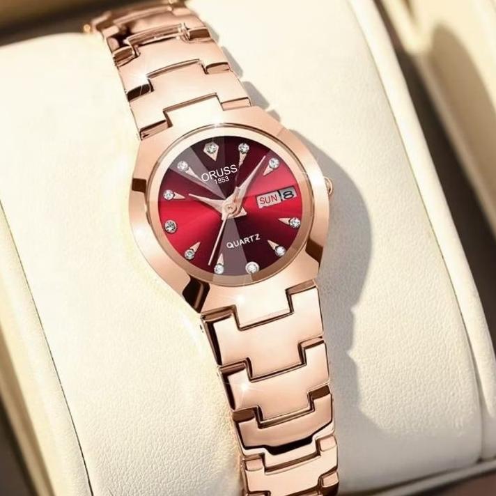 Jam Tangan Wanita & Pria ORUSS Original Elegan Korea Import Kecil Analog DISKON