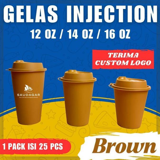 Deoch- Gelas Cup Pp Injection / Gelas Thinwall 12 Oz / 14 Oz / 16 Oz / 22 Oz