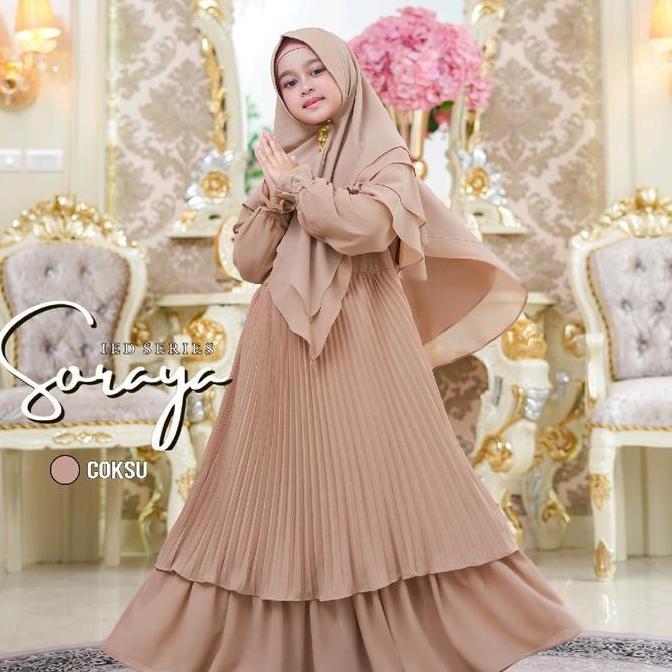 SORAYA SERIES By ASSYABIYA syari Gamis Syari Ceruty Babydoll Set Hijab Muslim Wanita Lebaran Pesta K
