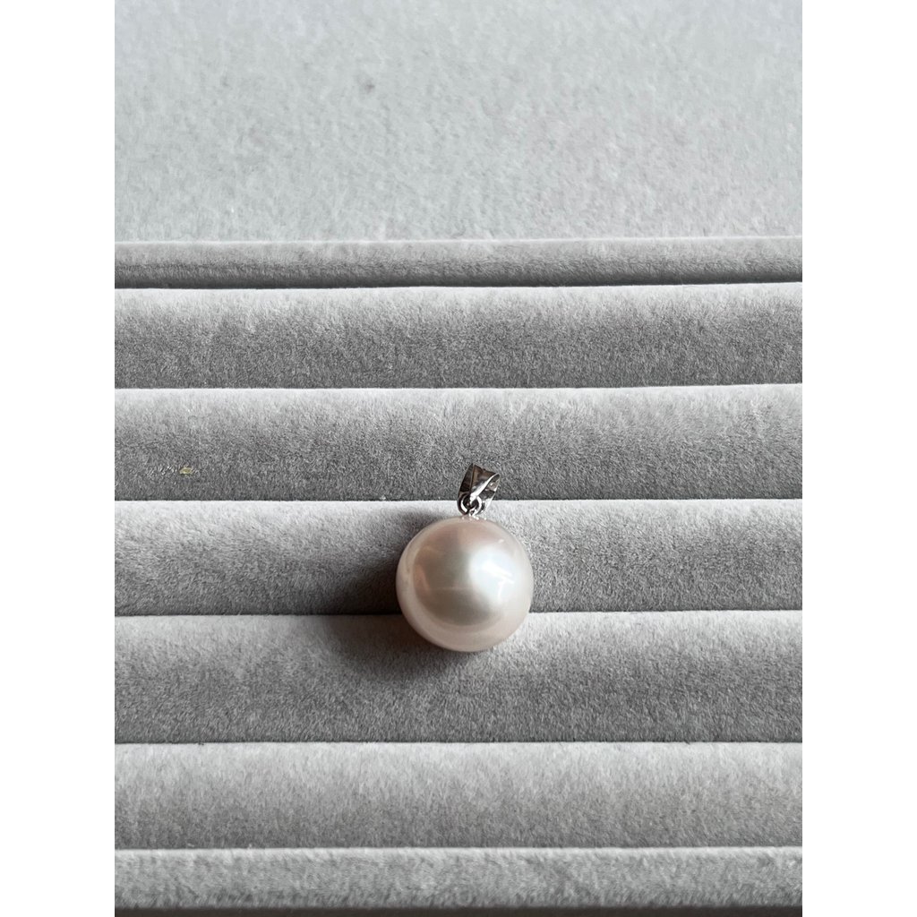Liontin polos emas putih mutiara 006