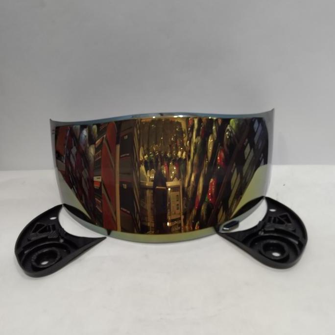 KACA FLAT VISOR IRIDIUM GOLD HELM NJS SHADOW FULL FACE