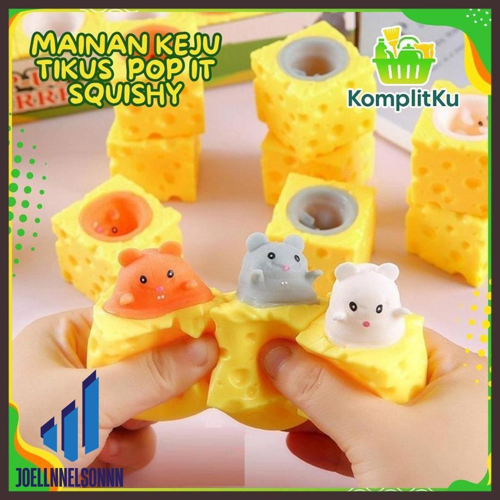 Berkualitas Komplitku Mainan Pop It Squishy Karet Silikon Keju Tikus / Mainan Squishy Tikus Keju Kar