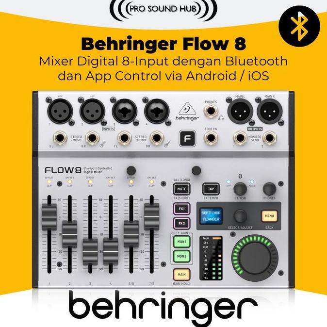crizztophen - behringer flow 8 flow8 mixer digital 8 channel 10 input bluetooth usb audio interface 