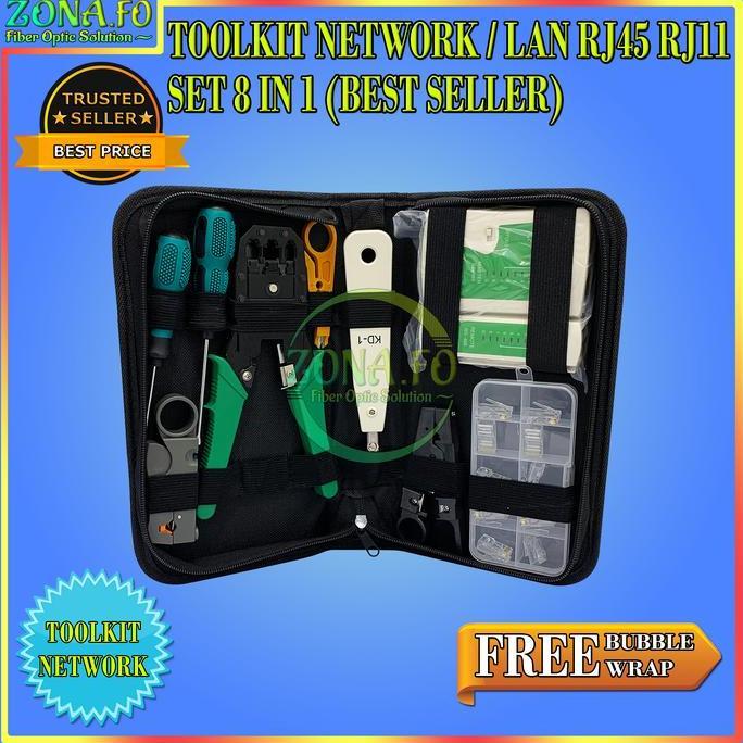 Dillamenselc - Lan Tester Toolkit Network Repair 8 In 1 / Toolkit Network 8In1 Tool Kit Set Tester L
