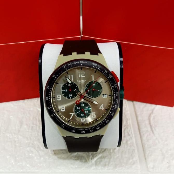 Ready  Swatch CHRONO Jam Tangan Pria SWATCH SUST402 OBSIDIAN INK Original