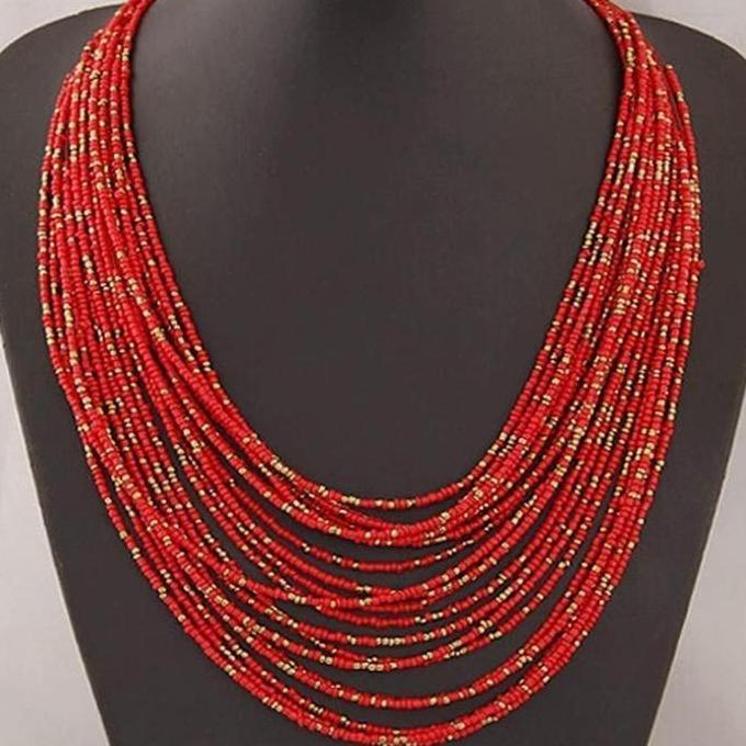 SMG Kalung fashion wanita manik-manik Layer - Kalung Etnik Wanita Layer Aksesoris Fashion Hijab Panj