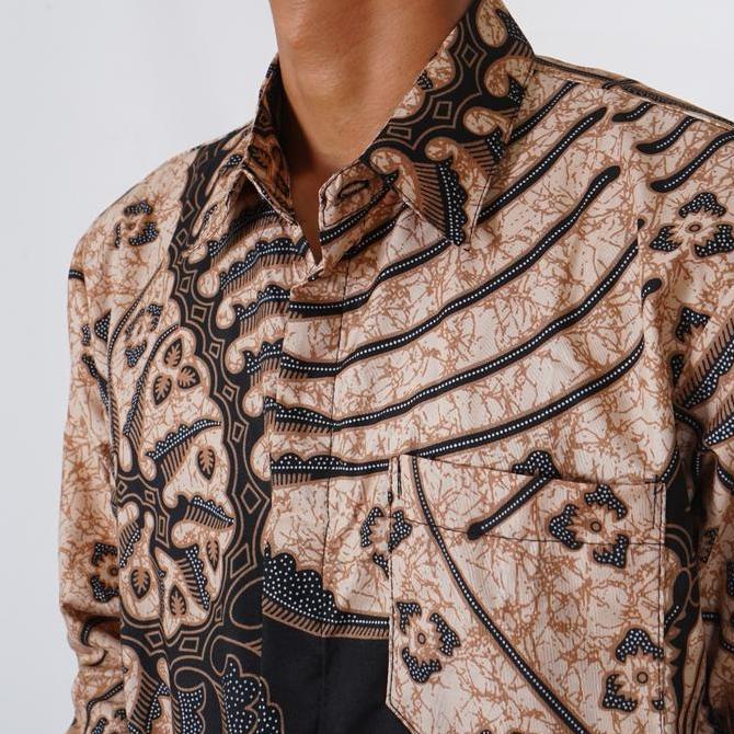 New BATIK TRUSMI Kemeja Lengan Panjang Batik Pria Motif Kaliwungu Ckt BUL