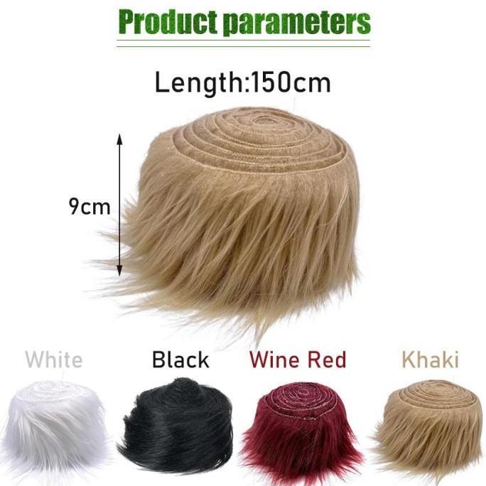 YUZABA Kain Bulu Lembut Panjang Korea Bulu Rasfur Meteran Boneka Jenggot Kumis Palsu Aksesoris