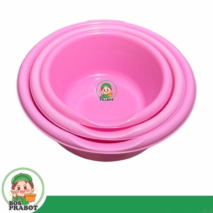 Pulito- Baskom Plastik Beranak Isi 3 Pcs / Baskom Pink / Baskom Ungu