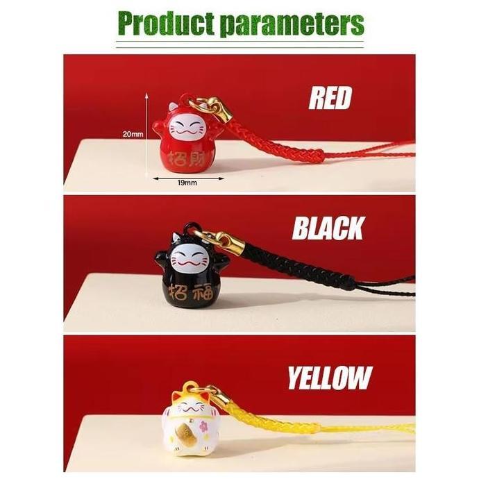 SMG Gantungan Kunci Jepang Souvenir Keychain Japan Kucing Hoki Lucky Cat / Gantungan Lucky Cat Gantu
