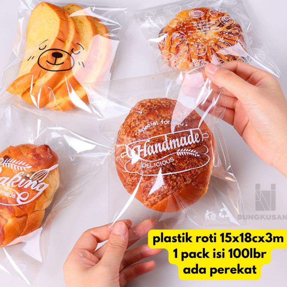 Plastik Opp Roti 15X18Cm Isi 100Pcs Dengan Seal Perekat Plastik Opp Motif Lucu Kemasan Pembungkus Ku
