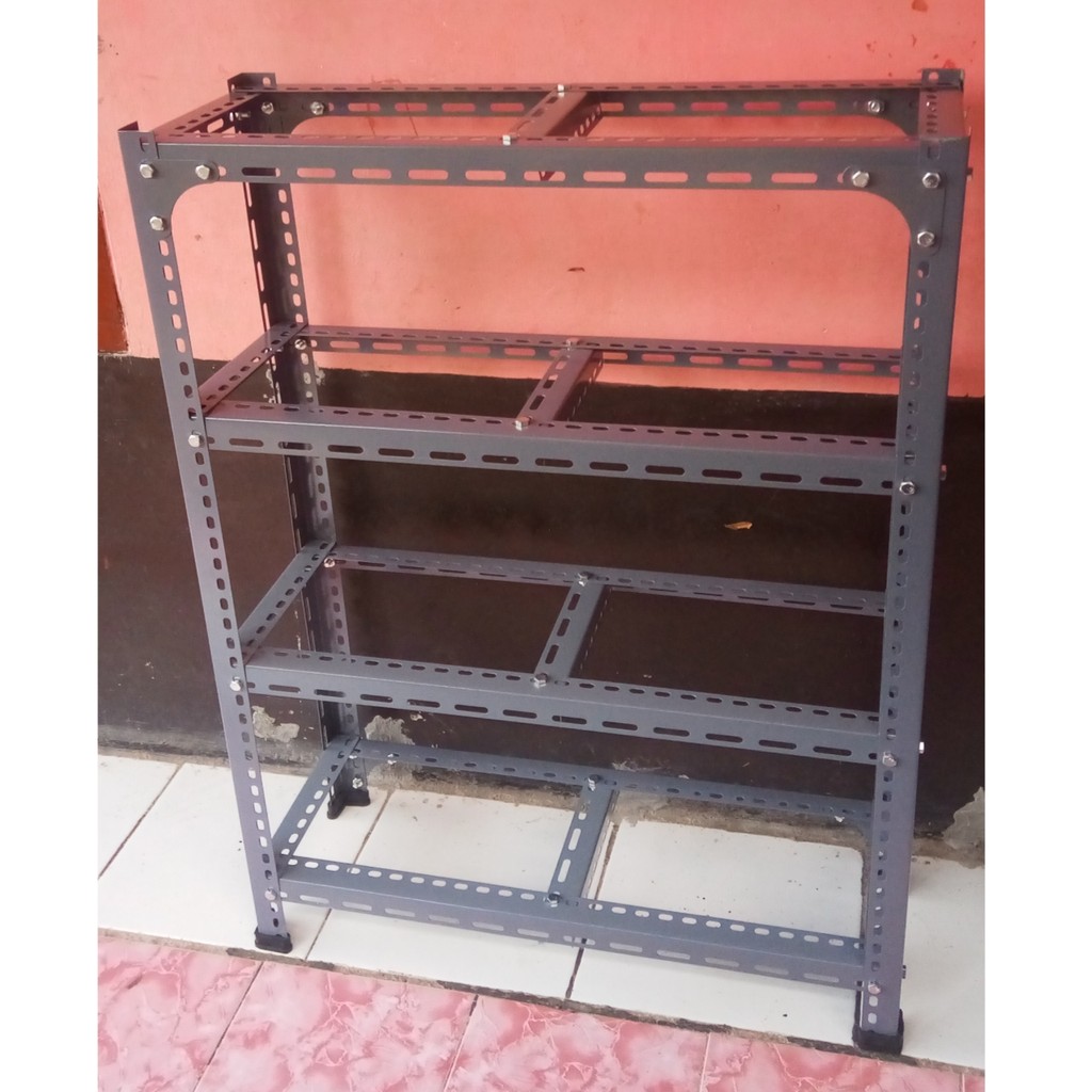Rak Besi Siku Lubang  4Susun P100X30X120