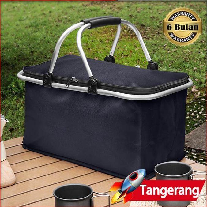 XLOGIPO 30L Tas Piknik Tempat Makanan Keranjang Piknik Lipat Outdoor Waterproof