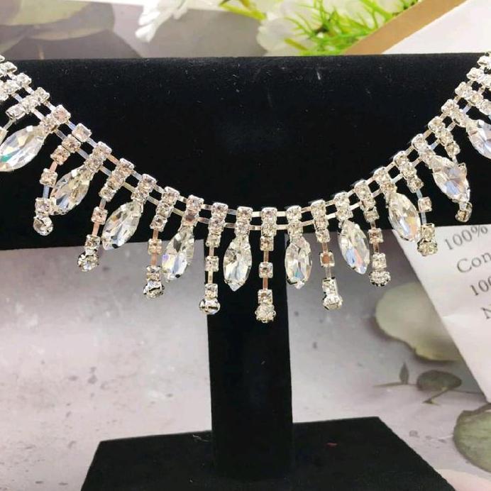 Rhinestone Decal Glass Motif Mata Kuda Aksesoris Baju Gaun Pengantin Payet Rangkai Jahit Manik Canti