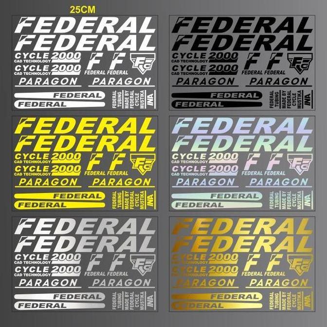 Cutting Sticker FEDERAL PARAGON Stiker Sepeda MTB Bike 1Set 25Cm