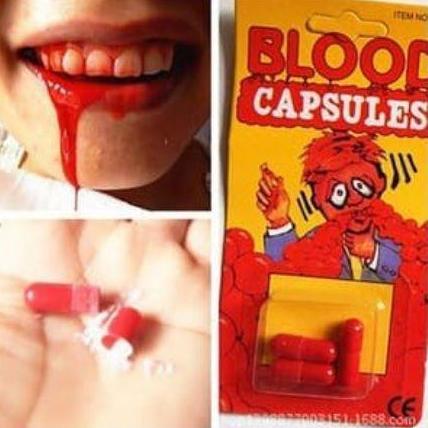 Ready Mainan Darah Palsu Fake Blood Capsules Kapsul Darah Palsu Mainan Prank Darah Palsu Halloween