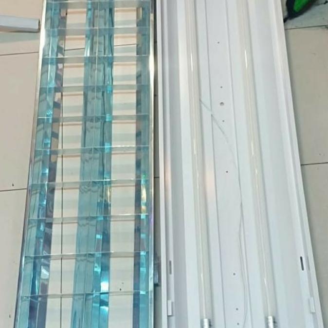 TERBARU Kap RMI 2X36 Gypsum kosongan dan plus lampu Philips 2x16w