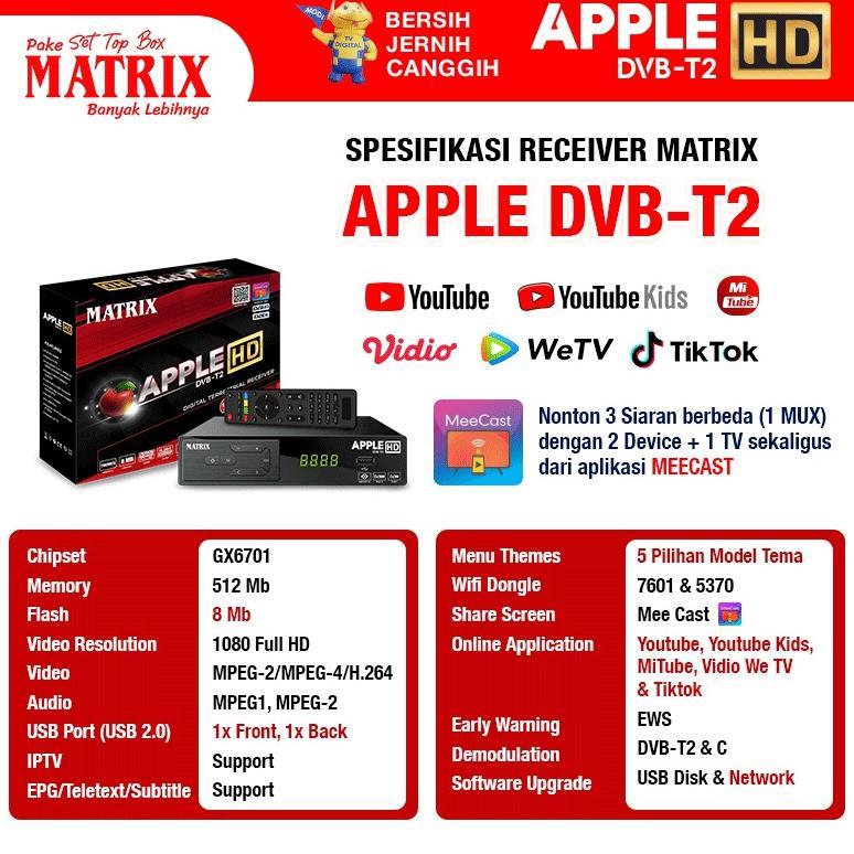KAMPOENGREADY MATRIX SET TOP BOX TV DIGITAL / STB MATRIX APPLE MERAH / KUNING / BURGER / UNTUK TV TA