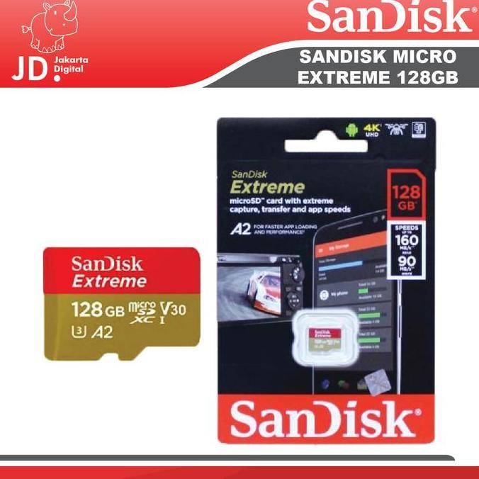 NEW SANDISK MEMORY MICRO SD EXTREME 128GB MEMORI MICROSD 128 GB ORIGINAL ORI