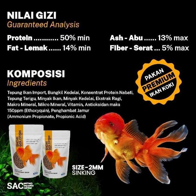 Pescare- Pakan Premium Ikan Koki Pelet Ikan Koki Shori Untuk Bulkie Dan Warna