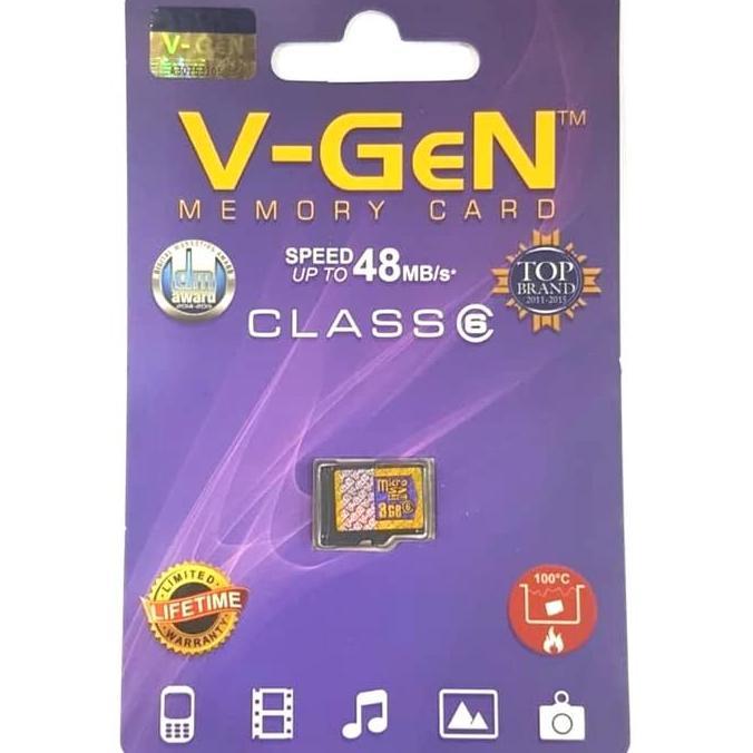 NEW MEMORI MICRO SD V-GEN MEMORY CARD 8GB VGEN CLASS 6 ORIGINAL MMC TF ORI