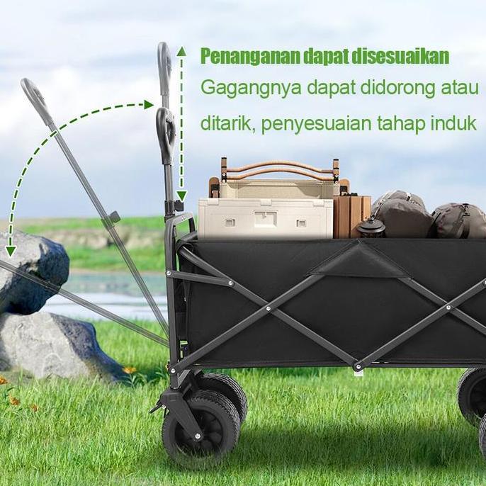 Promo Troli Barang Outdoor Keranjang Camping Gerobak Lipat Troli Barang Box Serbaguna Kursi Gunung G