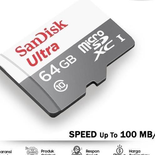 TERBARU - MEMORY CARD SANDISK 128GB 64GB 32GB 16GB Micro SD MMC Memori Hp Sandisk Ultra