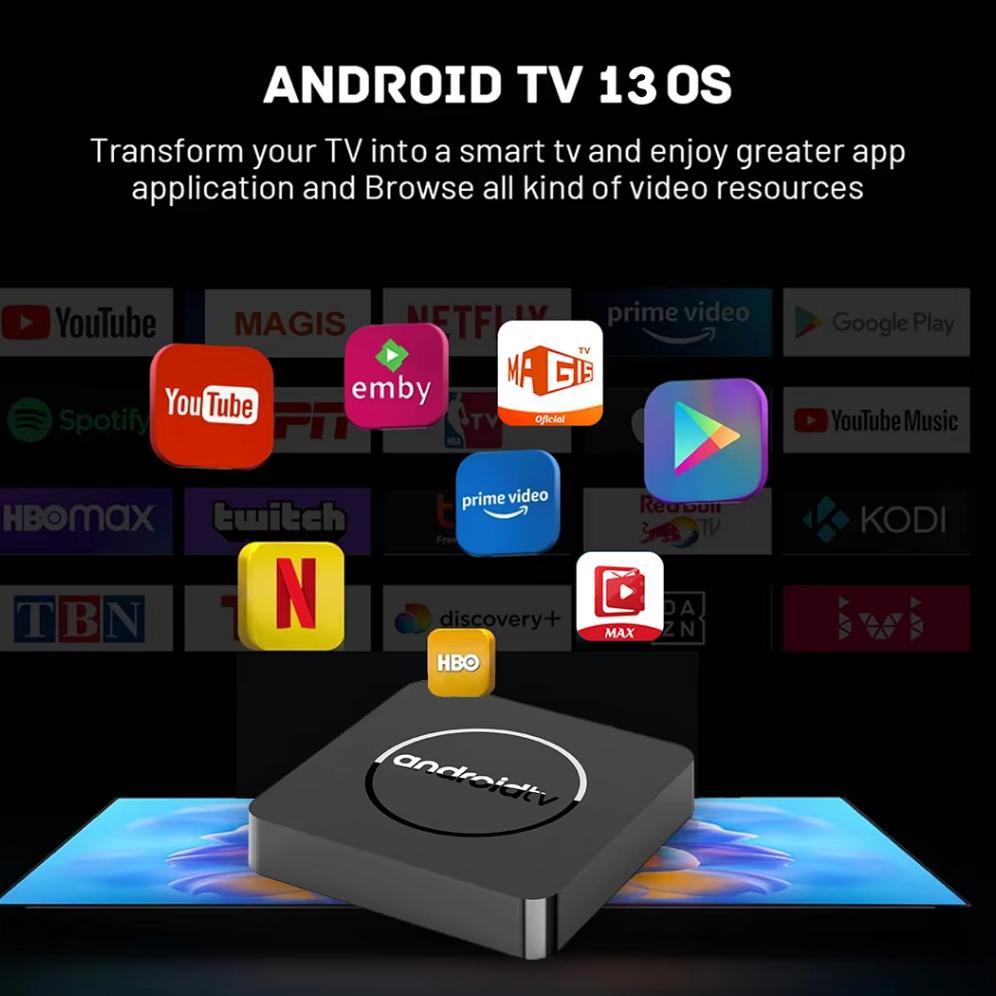 NEW PRODUCT ANDROID TV BOX 8K HD ANDROID 14.0 OS 5G/2.4G BLUETOOTH RAM 4GB ROM 64B STB SMART TV BOX 