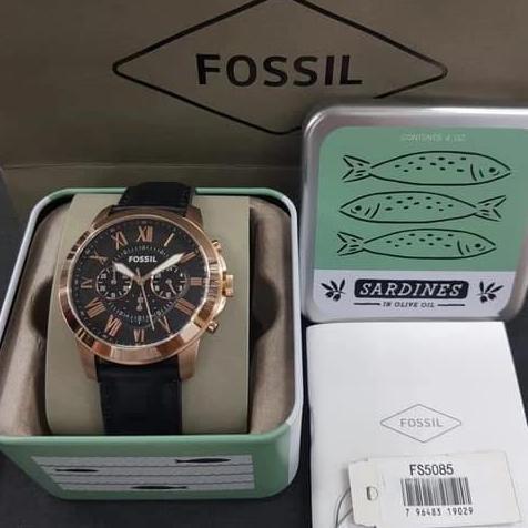 54. [Original] Jam Tangan Pria Fossil Fs5085 Grant Chronograph Black