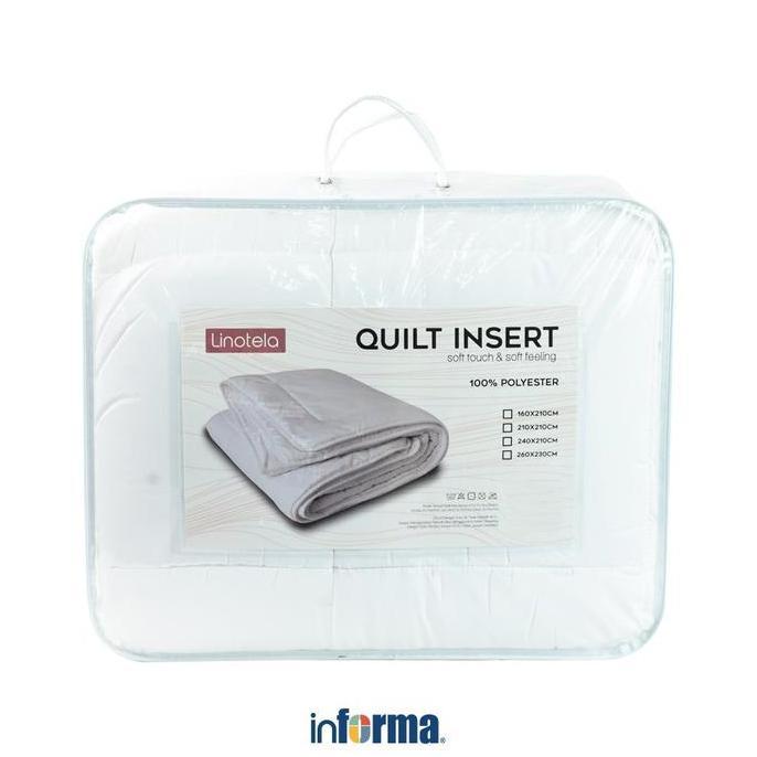 GRATIS ONGKIR - Informa Linotela 240X210 cm Quilt Insert Soft Peach - Putih Isian Selimut Pengganti 