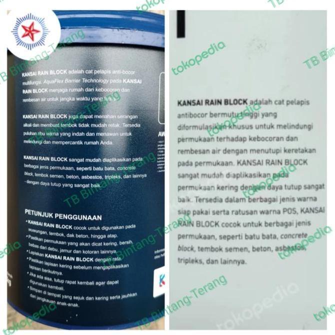 RAIN BLOCK GALON 4 KG CAT PELAPIS ANTI BOCOR WATERPROOF KANSAI PAINT