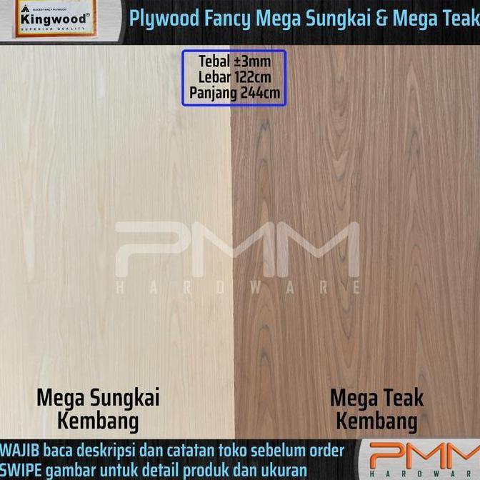Plywood Triplek Fancy SUNGKAI | JATI | NYATOH 3mm 4x8 122cm x 244 cm