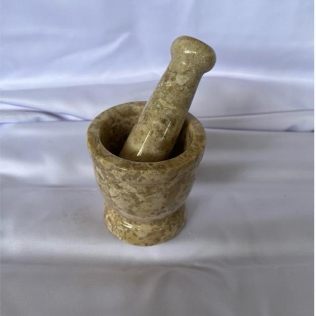 Lumpang Alu Batu Marmer Tumbukan Batu Tumbuk Ulekan Granit Natural Marble Stone Mortar Pestle 4/11