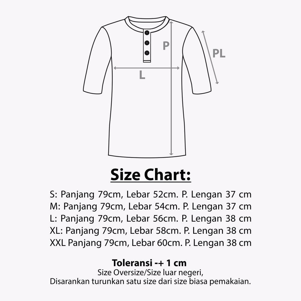 BEST SALE AL-KHALIFI - KURTA PAKISTAN BAHAN KAOS LENGAN 3/4 BAJU KOKO - PUTIH TULANG
