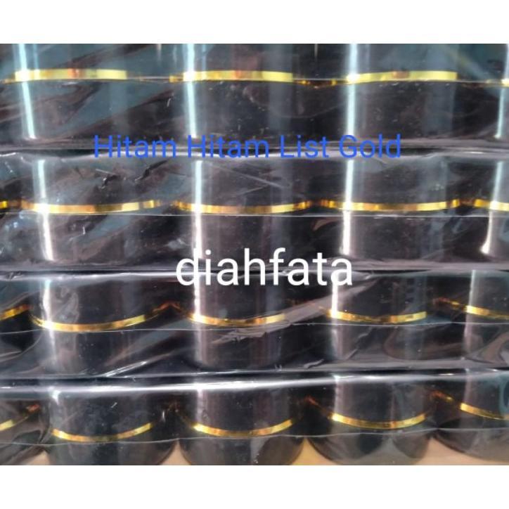 25 Pcs Pot Cream 12,5Gram Hitam Hitam List Gold