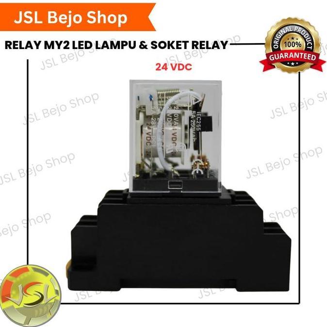 Relay MY2 12V DC / 24V DC / 220V AC + Soket Relay + LED Indicator | Relay 8 Pin Coil