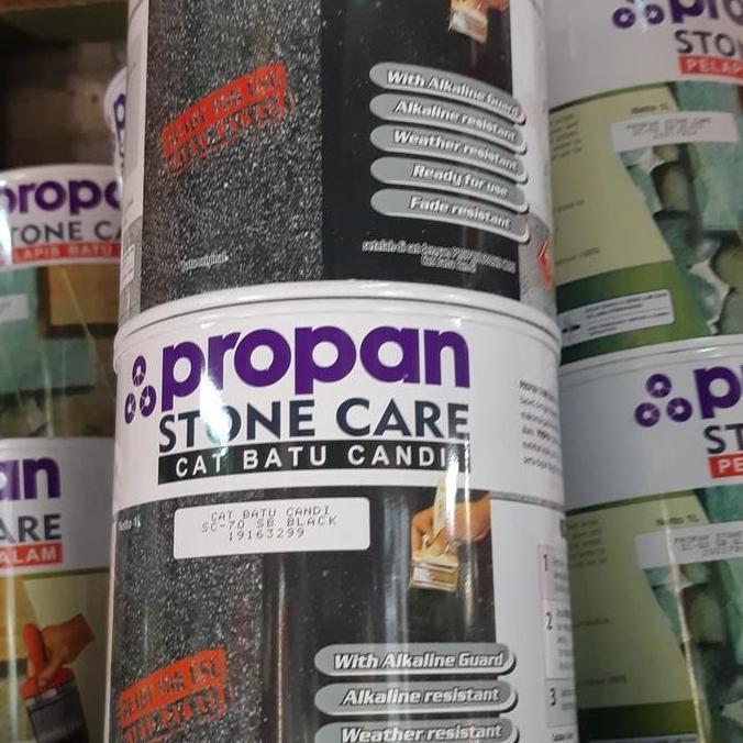 Ready propan pelapis batu alam warna hitam cat batu candi