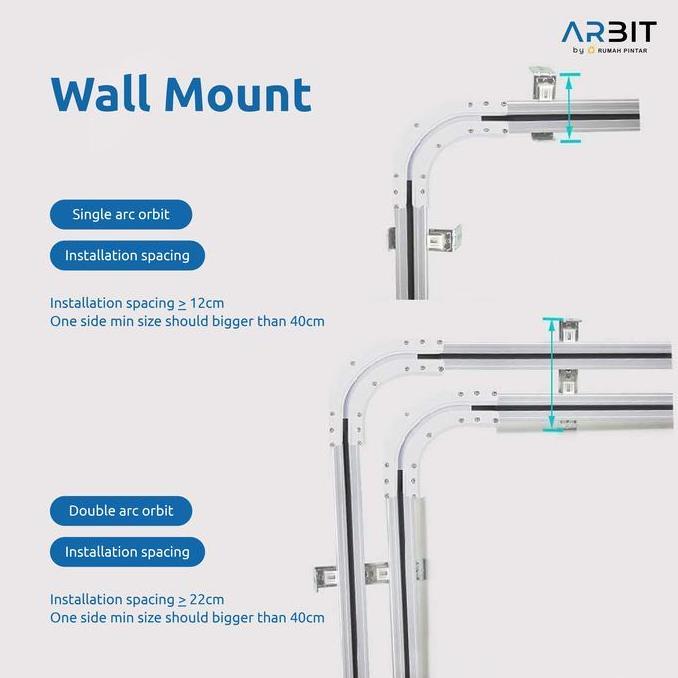 ARBIT Railing Siku Melengkung 135 Derajat untuk ARBIT Smart Curtain