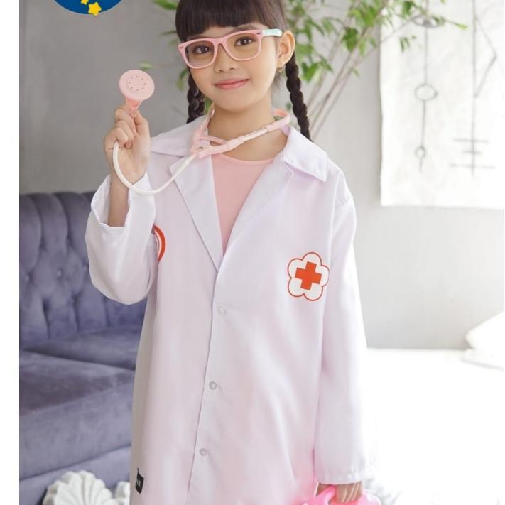 Jas Dokter Anak 110 Tahun | Baju Profesi Dokter Anak Tk Sd | Kostum Dokter Anak Laki-Laki & Perempua