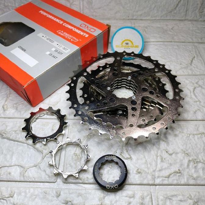 Sprocket Cassette 7 Speed 11-36T OXO CHROME Gir Slup TANPA DRAT Untuk Hub Freehub Jangkrik Sepeda MT