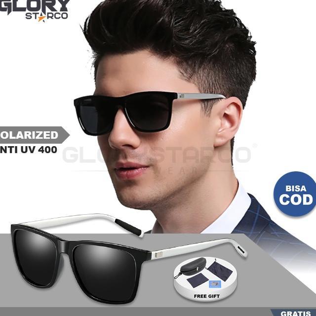 Kaca Mata Polarized Pria Keren Anti Uv Trendy Terbaru Kaca Mata Hitam A378