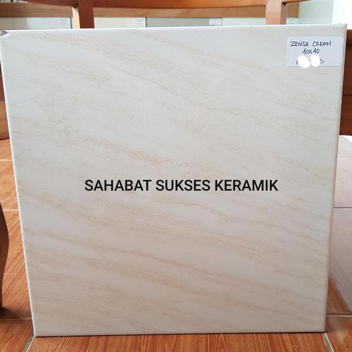 KERAMIK LANTAI ASIA TILE ZENSA CREAM DAN GREY UKURAN 40X40