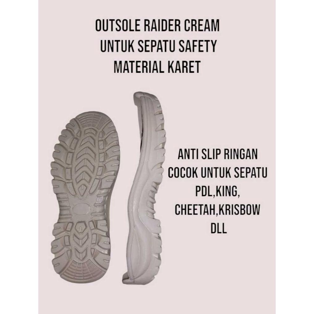Outsole Sol Sepatu Safety Pria Karet Anti Slip Alas Sepatu Jogger Gunung Trekking King
